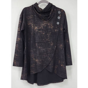 Scapa Laurn Perre Long Sleeve Black Top Medium Fly‎ Away Front